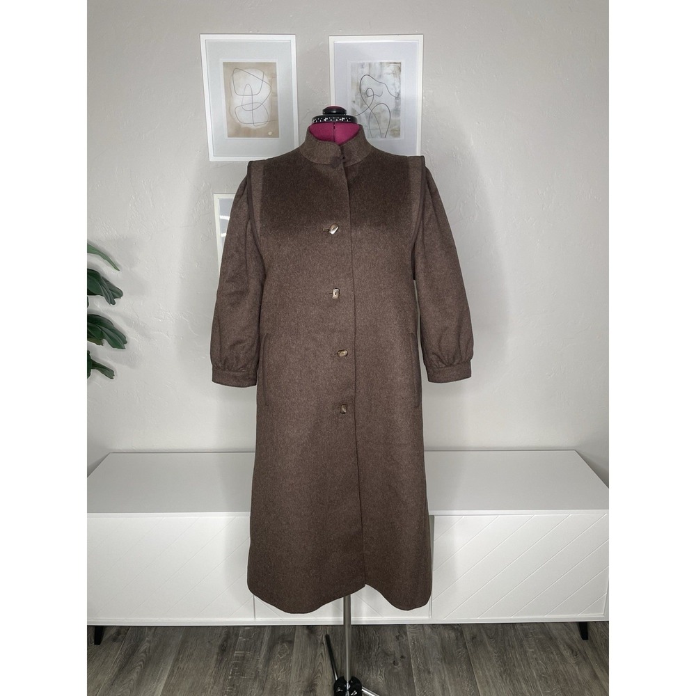 Your Sixth Sense Wool Loden Coat Women 18 Brown Long Austrian Pischl C&A‎